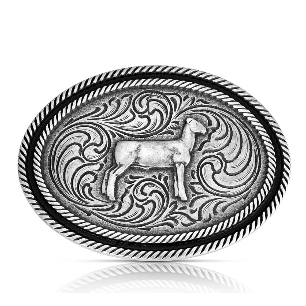 Montana Silversmiths Show Lamb Antiqued Belt Buckle - NEW